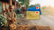 ki-generiertes Bild von afrikanischem Kind mit Tasche vor Siedlung